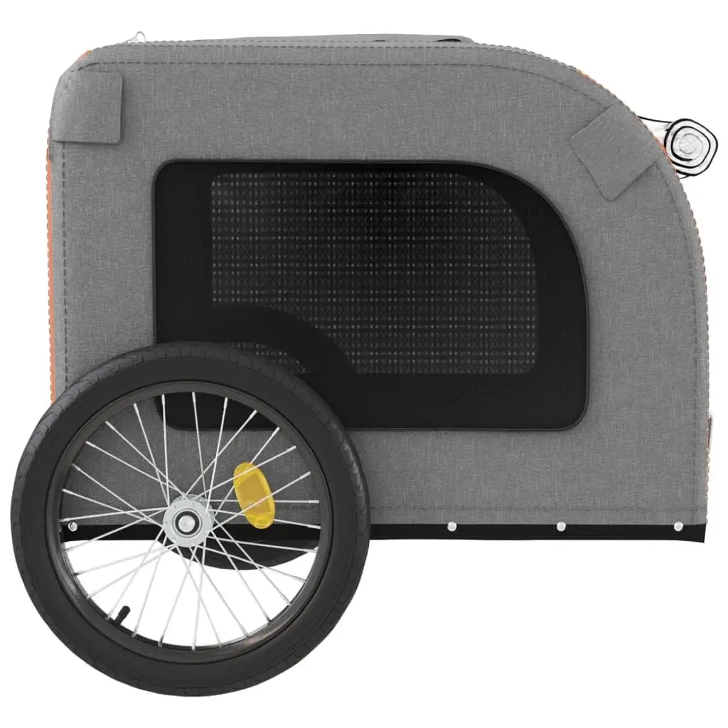 Pet Bike Trailer for Small Dogs Orange Oxford Fabric Iron Frame