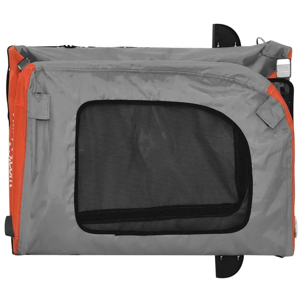 Pet Bike Trailer for Small Dogs Orange Oxford Fabric Iron Frame