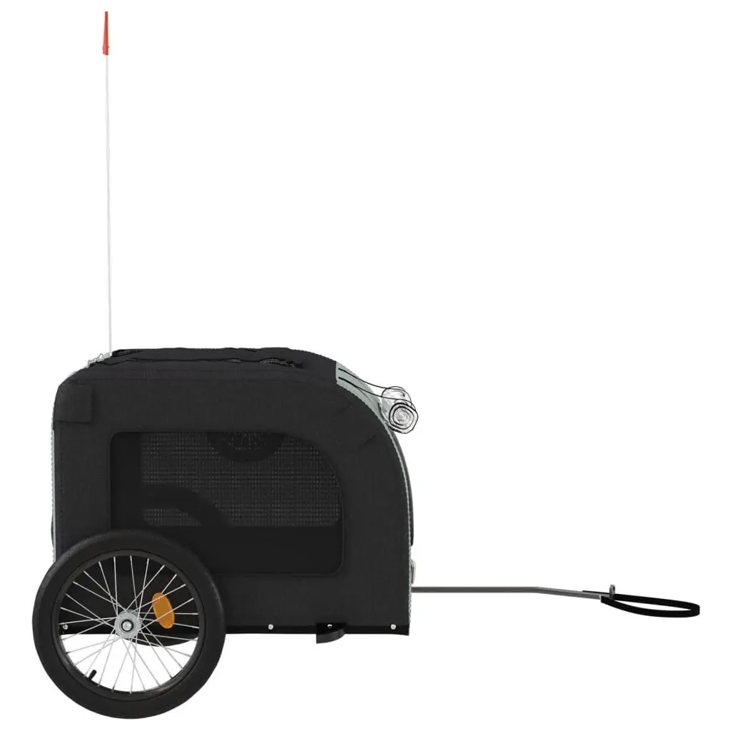 Pet Bike Trailer for Small Dogs Grey Oxford Fabric Iron Frame