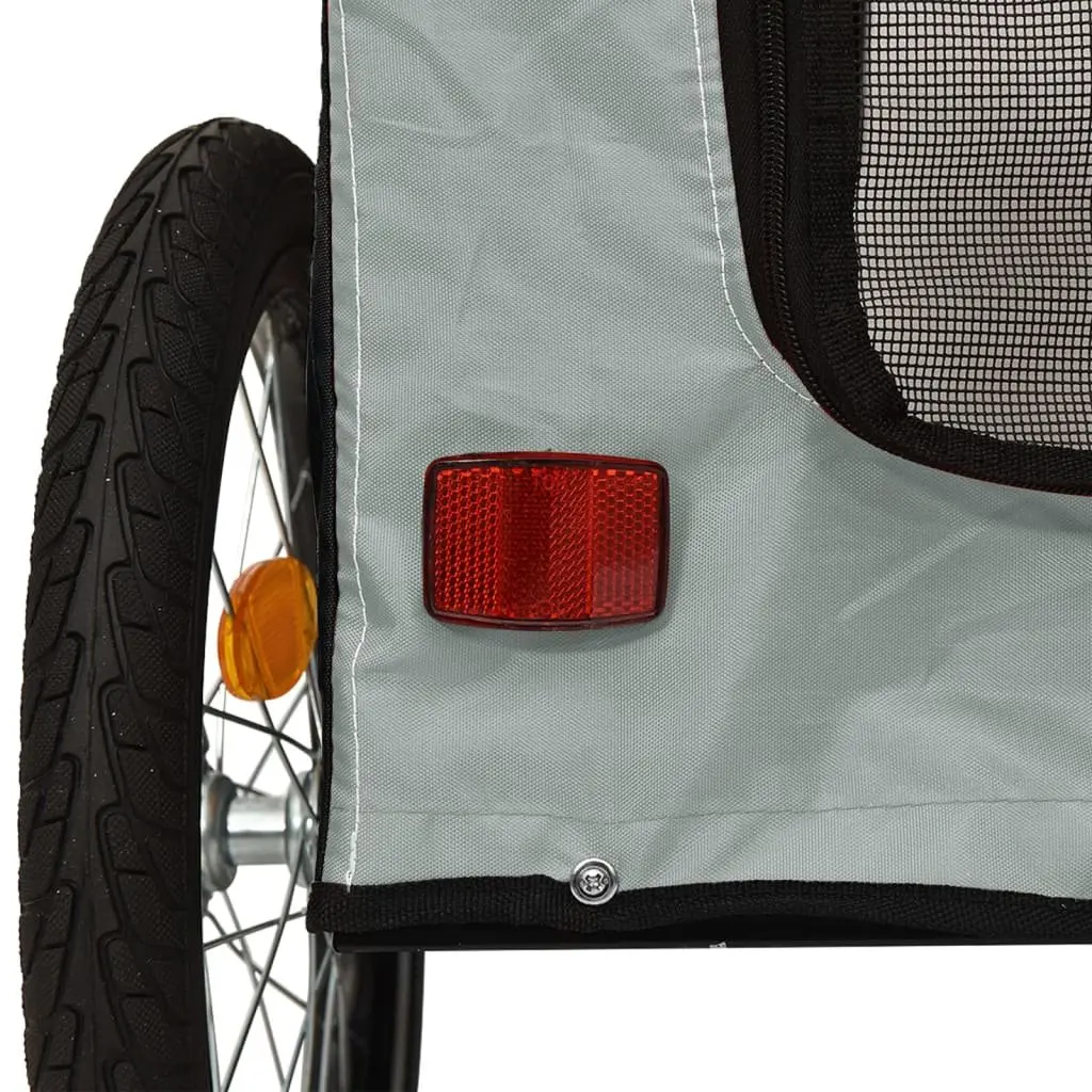 Pet Bike Trailer for Small Dogs Grey Oxford Fabric Iron Frame