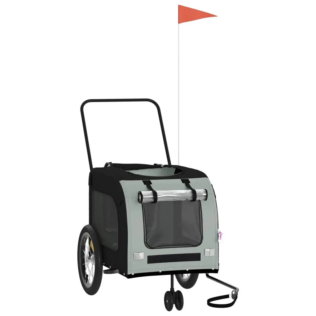 Pet Bike Trailer Black Oxford Fabric Iron Frame Small Dogs Bicycle Cargo