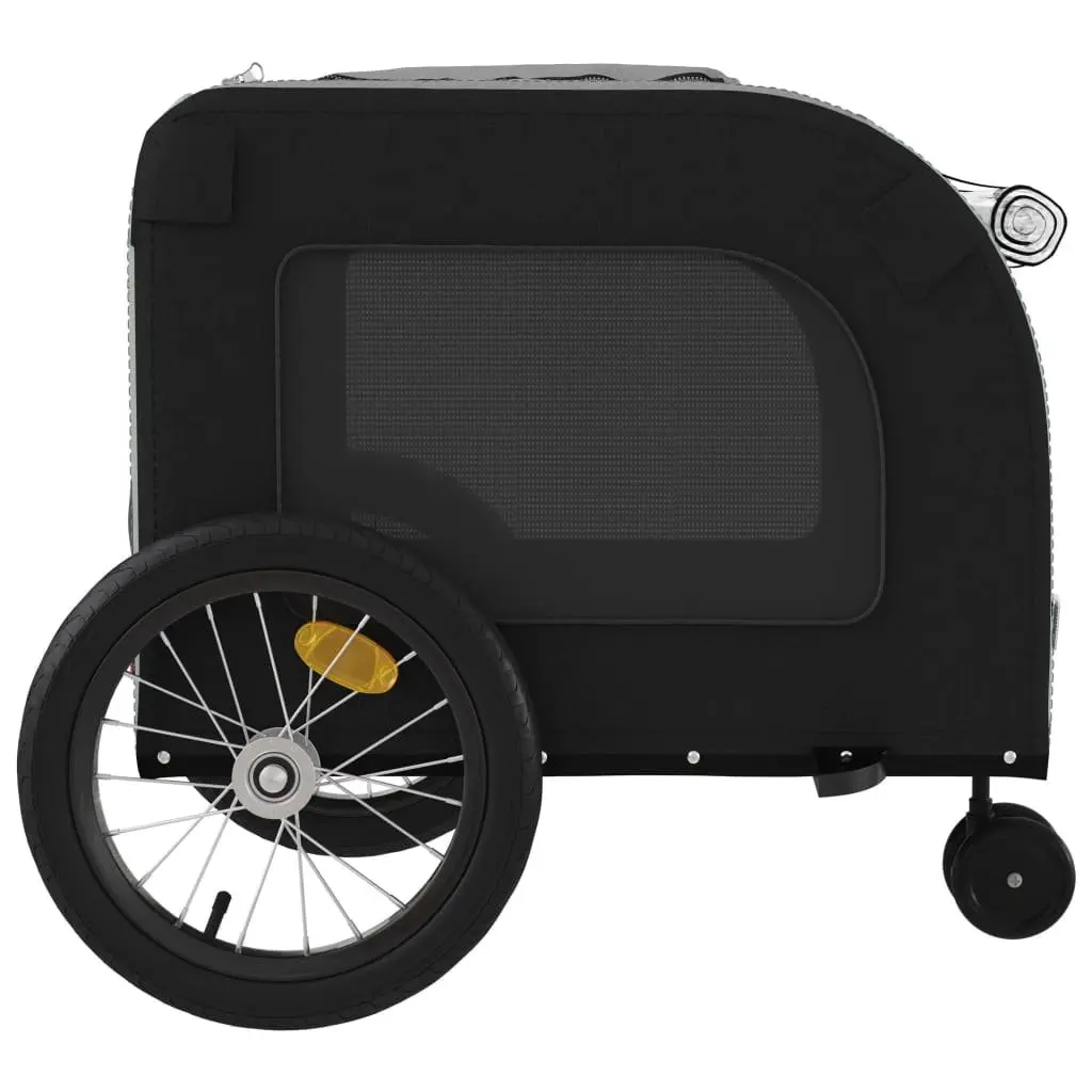 Pet Bike Trailer Black Oxford Fabric Iron Frame Small Dogs Bicycle Cargo