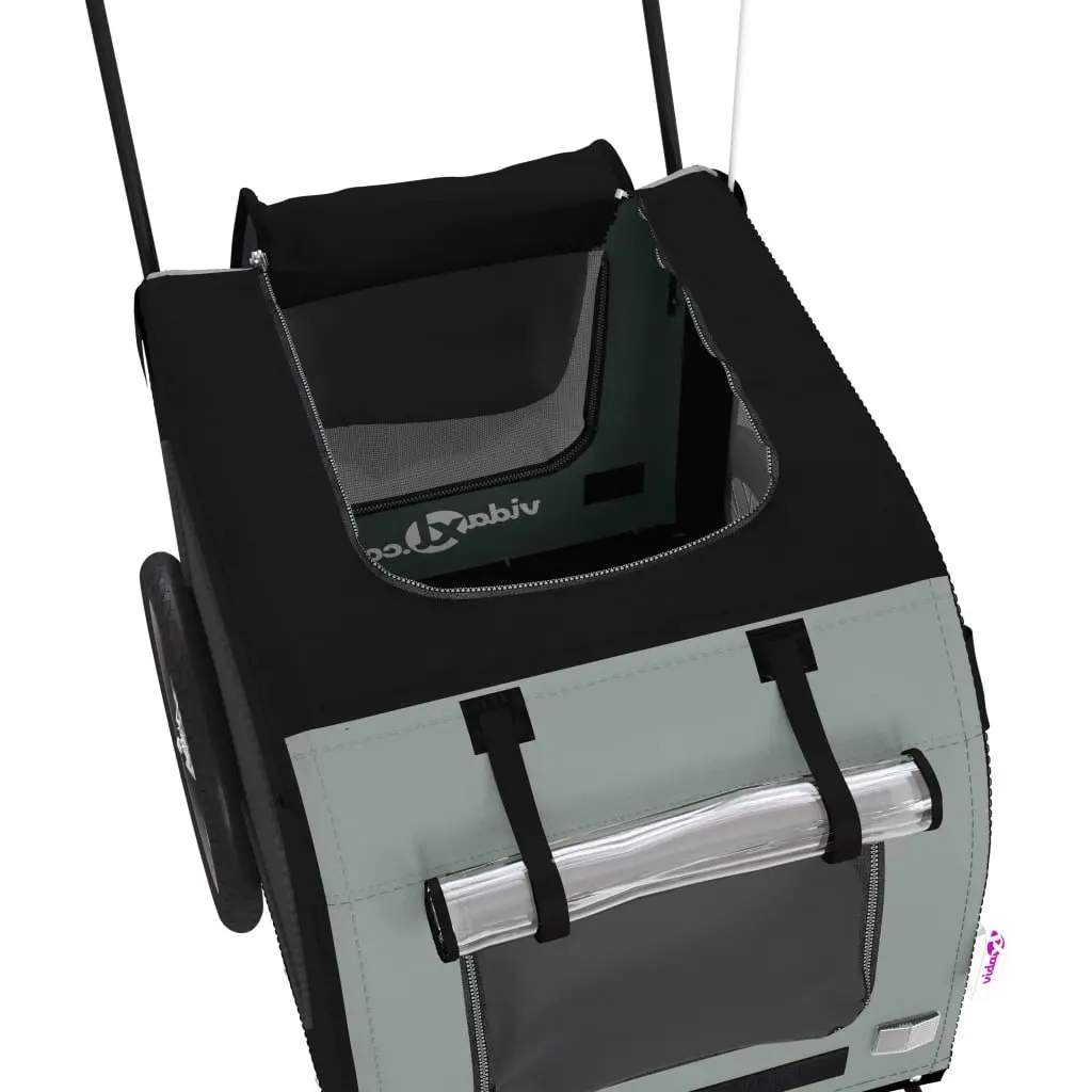 Pet Bike Trailer Black Oxford Fabric Iron Frame Small Dogs Bicycle Cargo