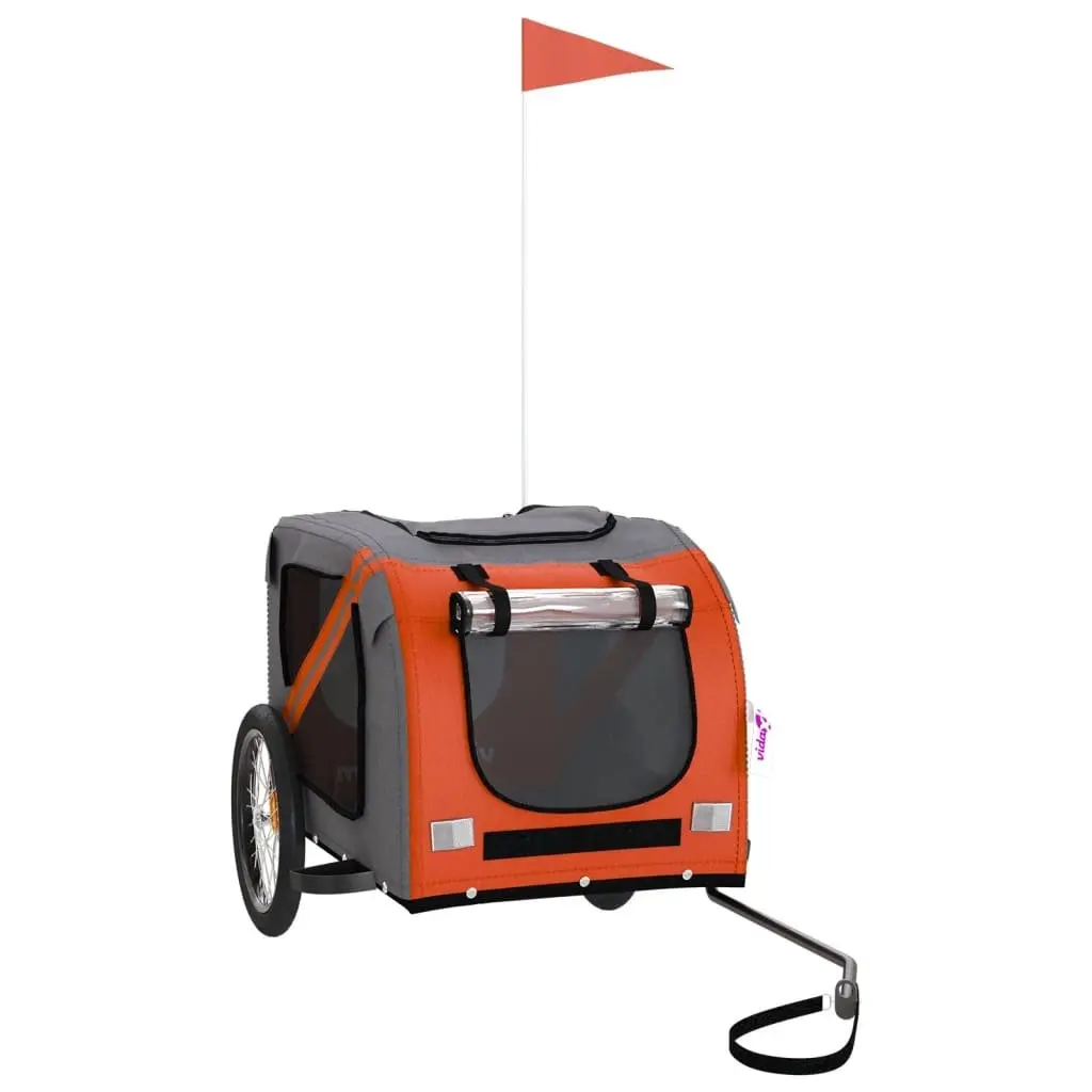 Pet Bike Trailer for Small Dogs Orange Black