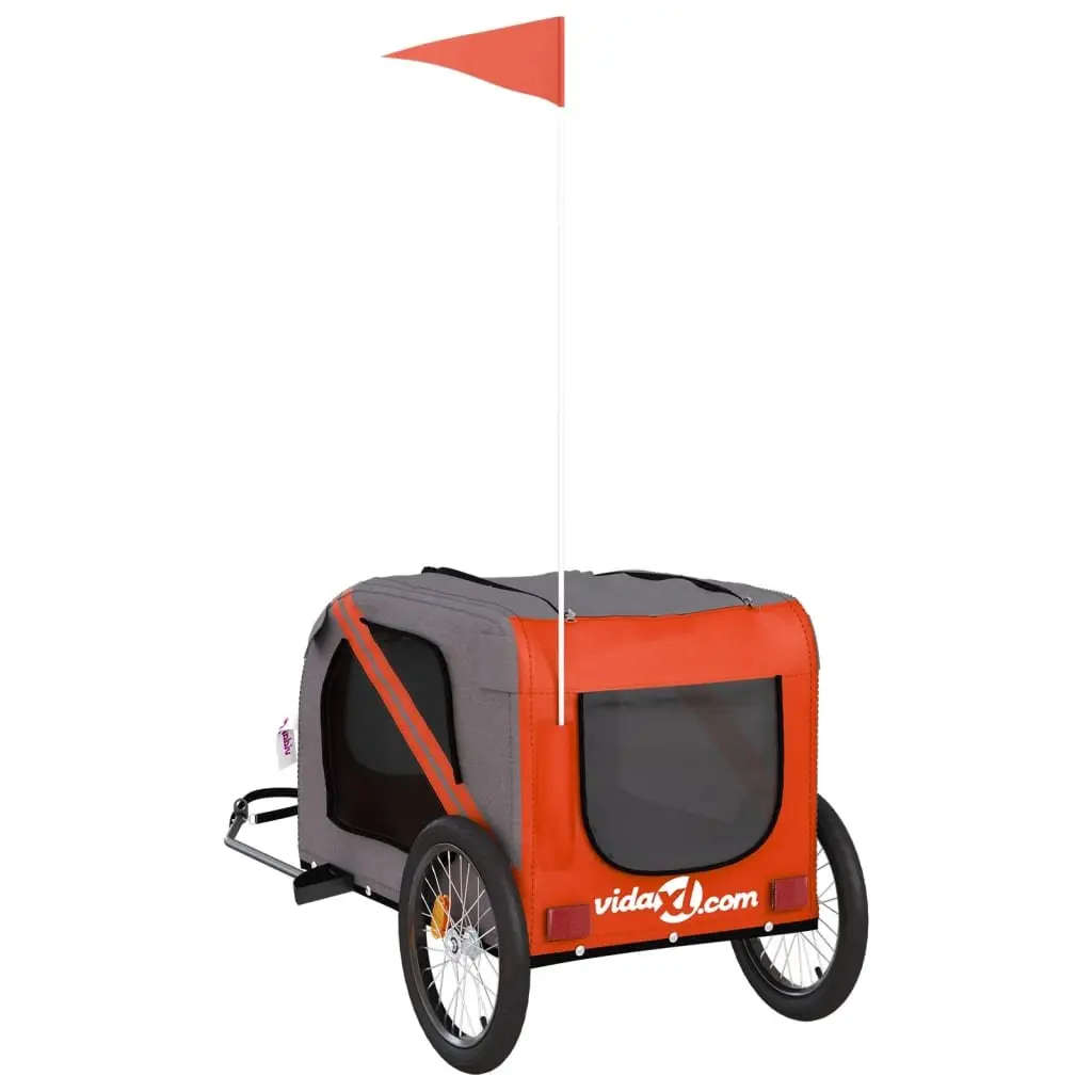 Pet Bike Trailer for Small Dogs Orange Black