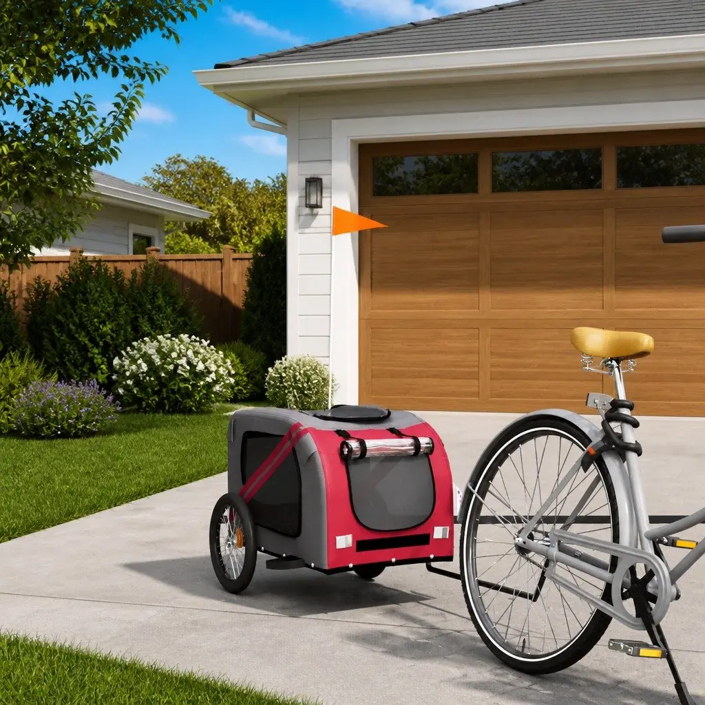 Red Pet Bike Trailer