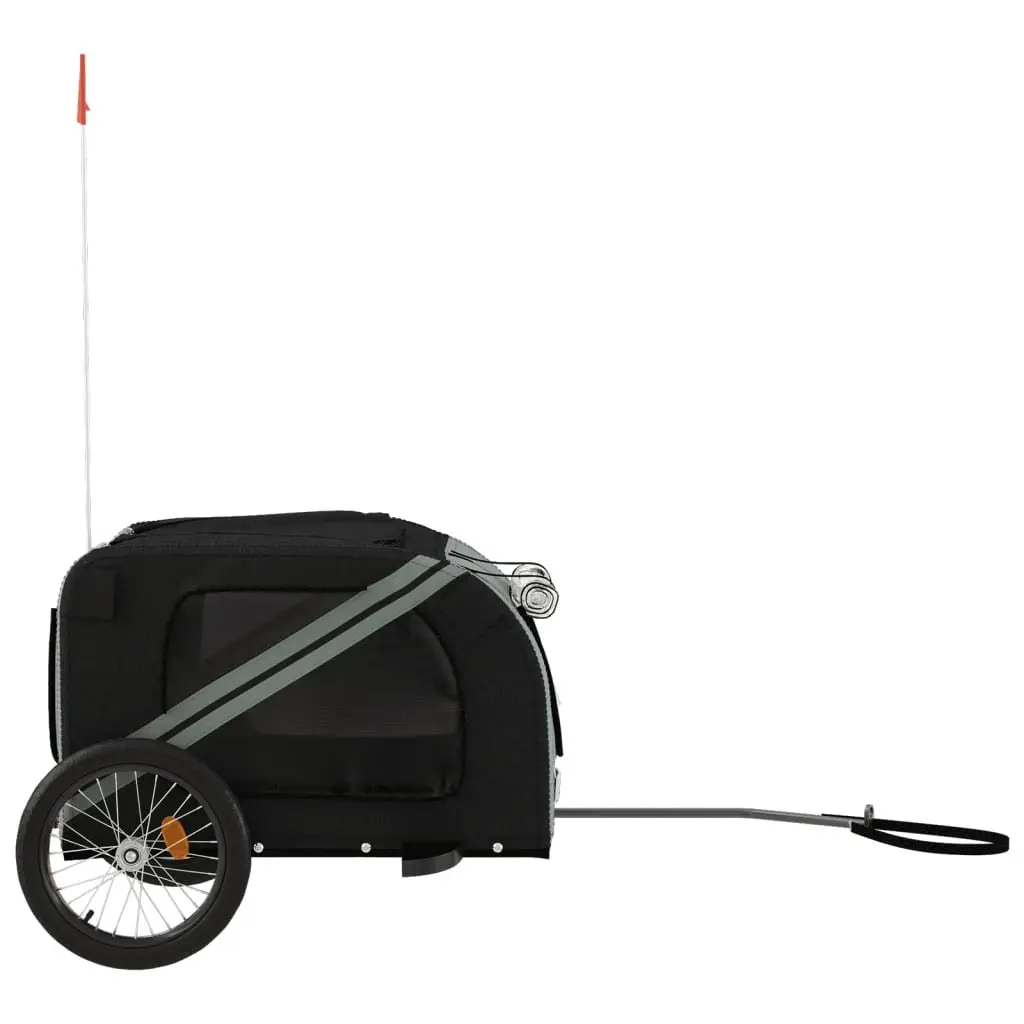 Pet Bike Trailer for Dogs Grey Oxford Fabric Iron Frame