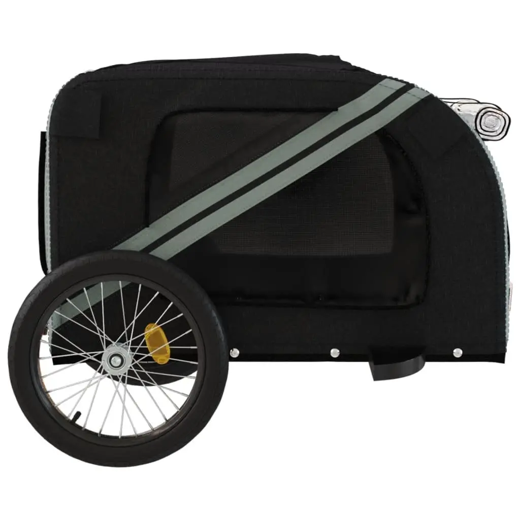 Pet Bike Trailer for Dogs Grey Oxford Fabric Iron Frame