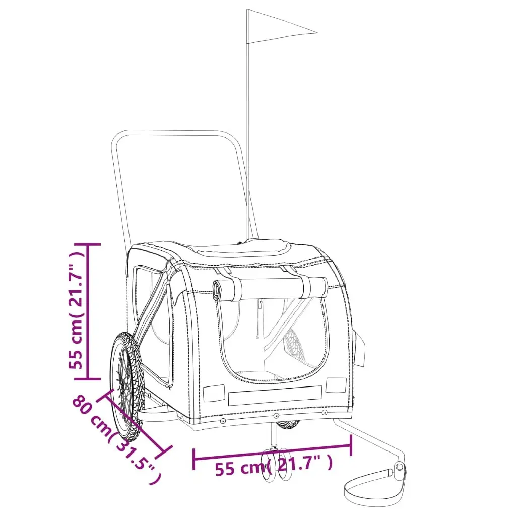 Pet Bike Trailer Cargo Carrier Small Dogs Pets Bicycle Attachment Oxford Fabric