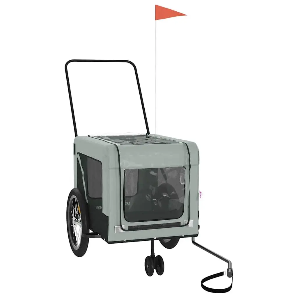 Pet Bike Trailer with Push Bar Small Dog Cat Carrier Tow Behind Bicycle