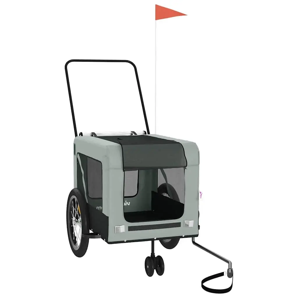Pet Bike Trailer with Push Bar Small Dog Cat Carrier Tow Behind Bicycle