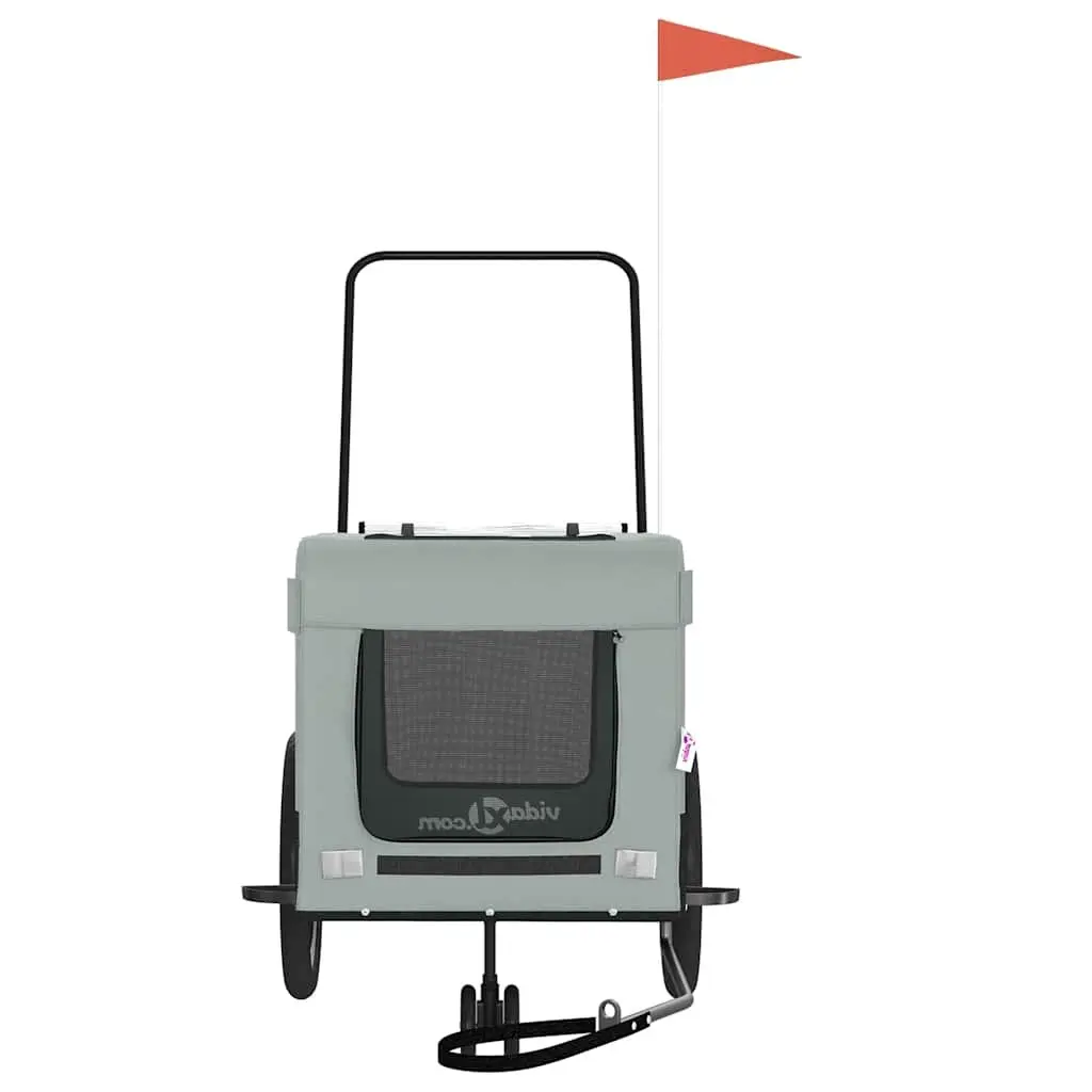 Pet Bike Trailer with Push Bar Small Dog Cat Carrier Tow Behind Bicycle