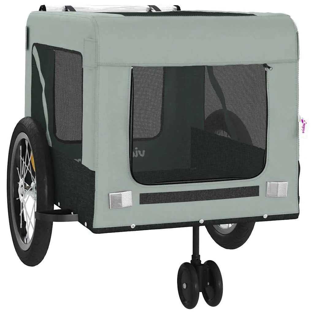 Pet Bike Trailer with Push Bar Small Dog Cat Carrier Tow Behind Bicycle