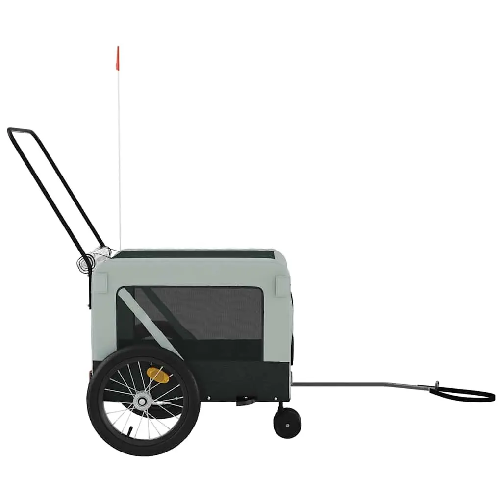 Pet Bike Trailer with Push Bar Small Dog Cat Carrier Tow Behind Bicycle