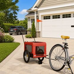 Pet Bike Trailer with Iron Frame and Oxford Fabric