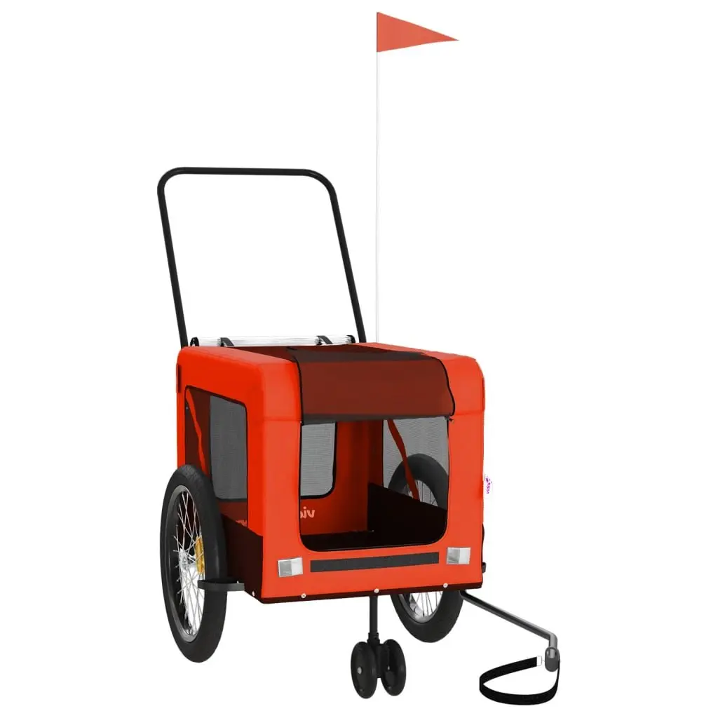 Pet Bike Trailer for Dogs Cats Orange Black Size