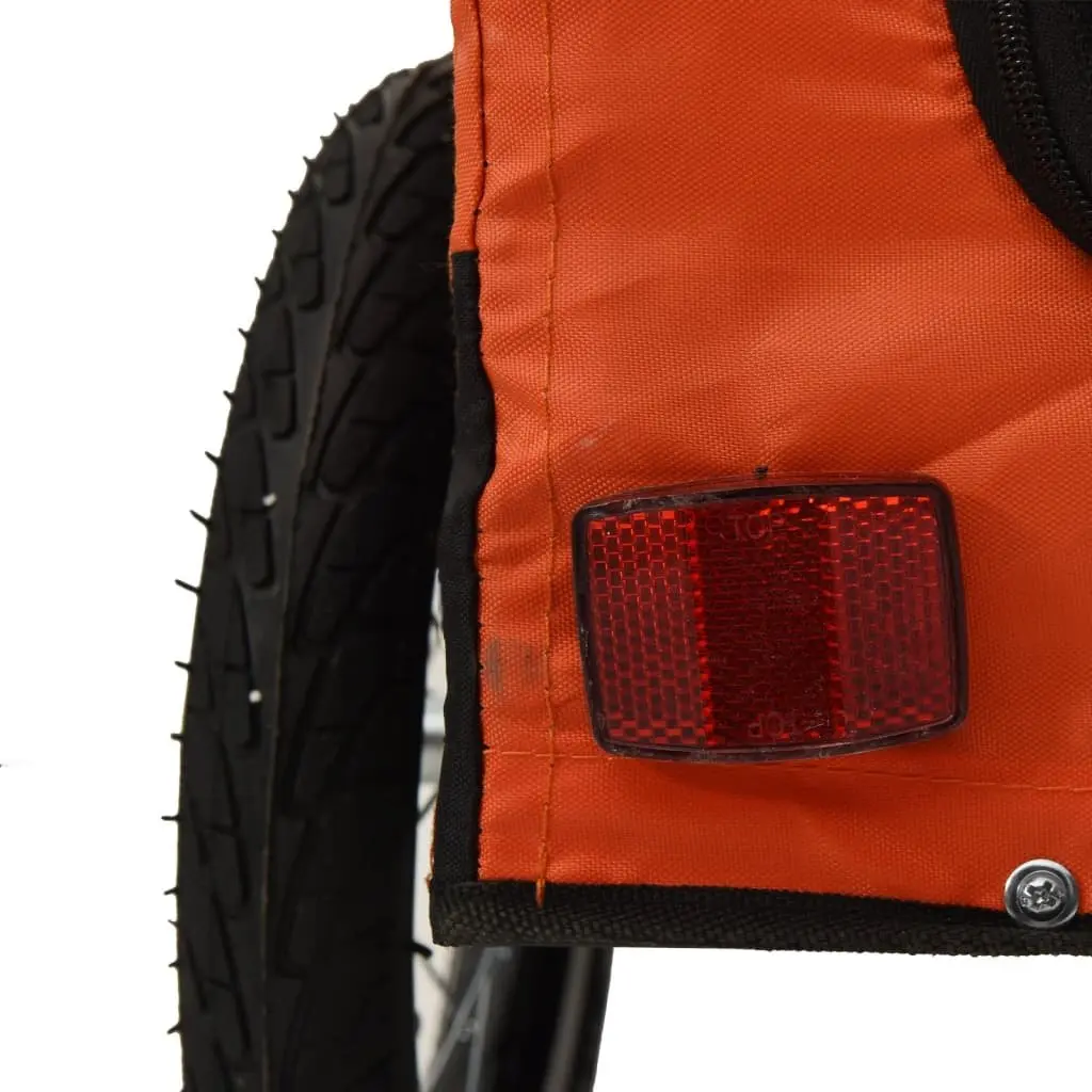 Pet Bike Trailer for Dogs Cats Orange Black Size