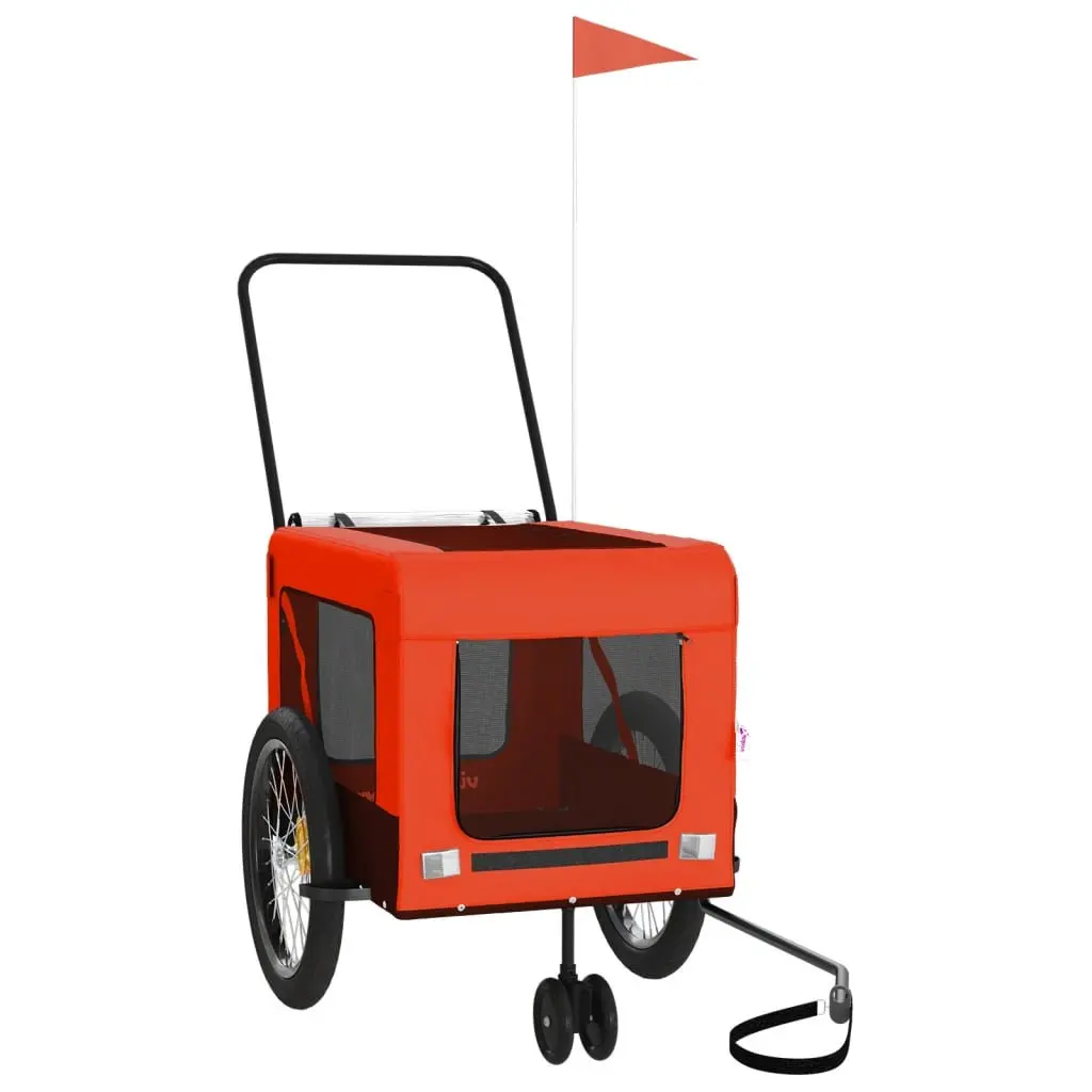 Pet Bike Trailer for Dogs Cats Orange Black Size