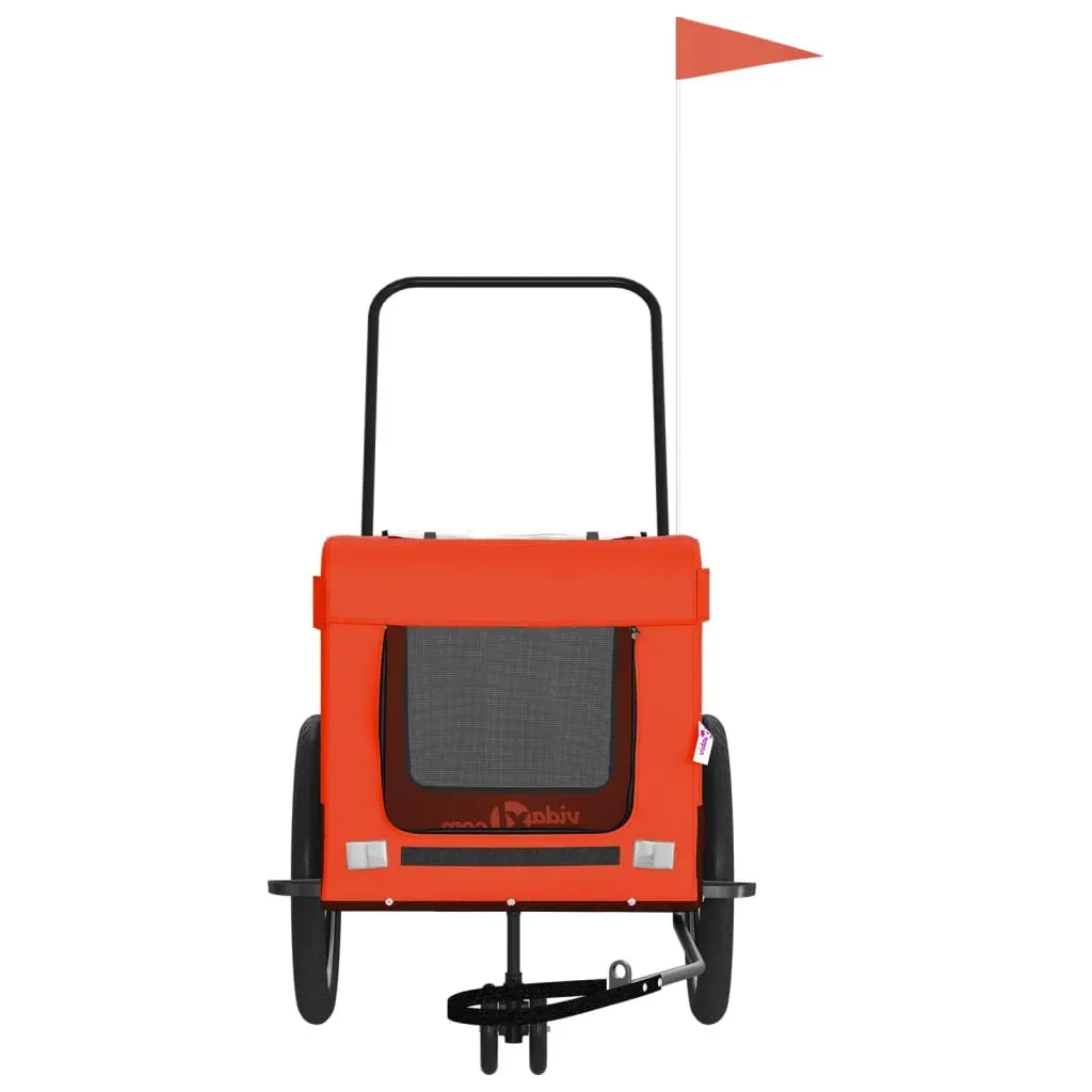 Pet Bike Trailer for Dogs Cats Orange Black Size