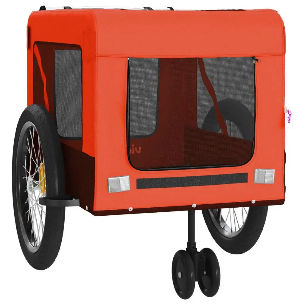 Pet Bike Trailer for Dogs Cats Orange Black Size