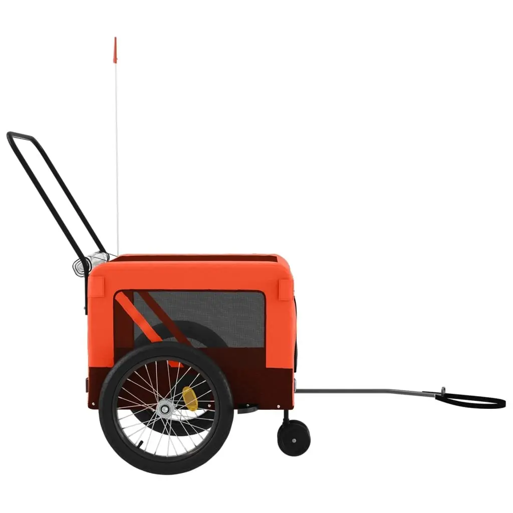 Pet Bike Trailer for Dogs Cats Orange Black Size