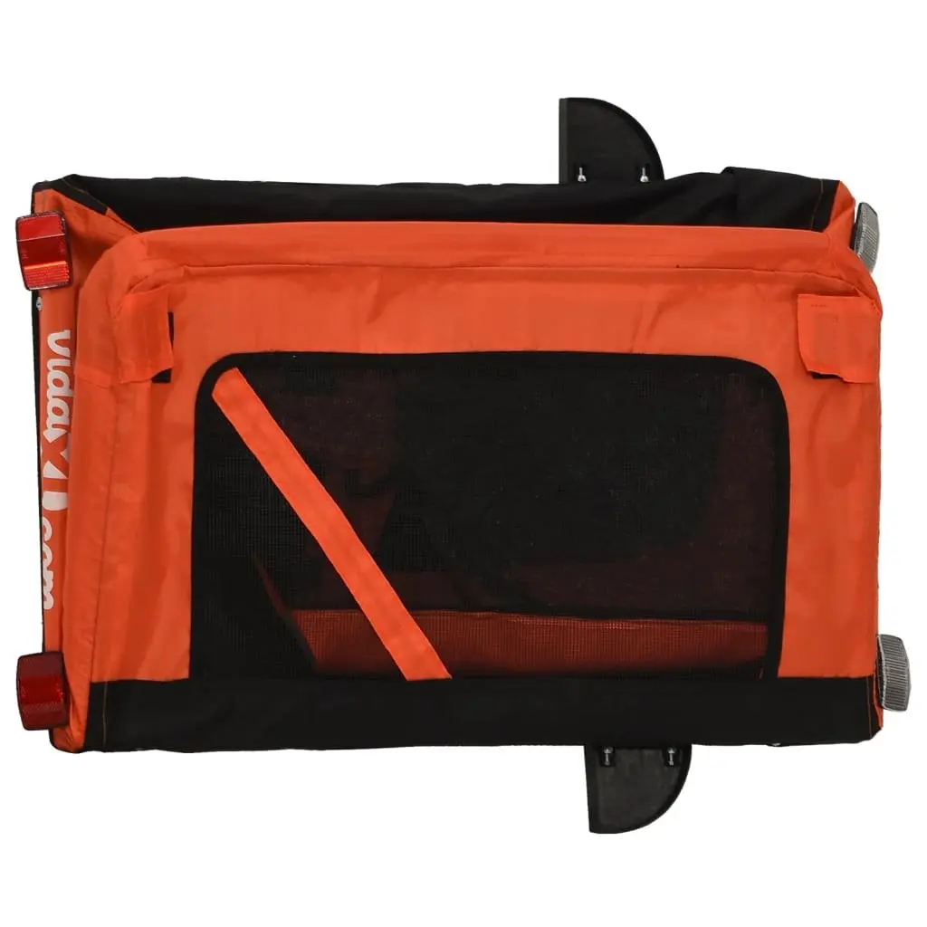 Pet Bike Trailer for Dogs Cats Orange Black Size