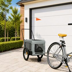 Pet Bike Trailer with Push Bar Small Dogs Carrier Bicycle Cargo Trolley