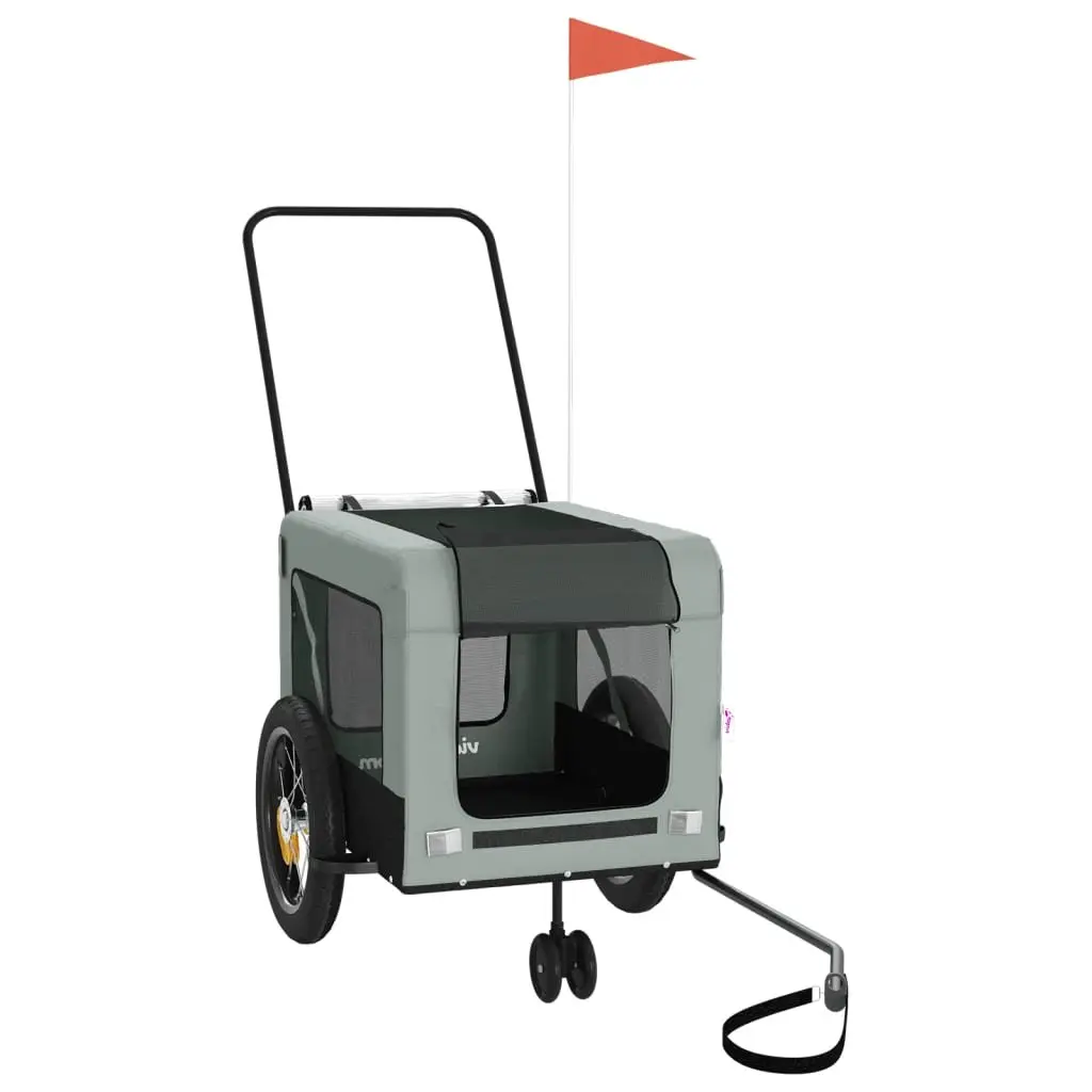 Pet Bike Trailer with Push Bar Small Dogs Carrier Bicycle Cargo Trolley