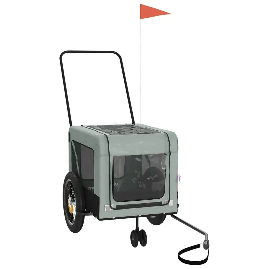 Pet Bike Trailer with Push Bar Small Dogs Carrier Bicycle Cargo Trolley