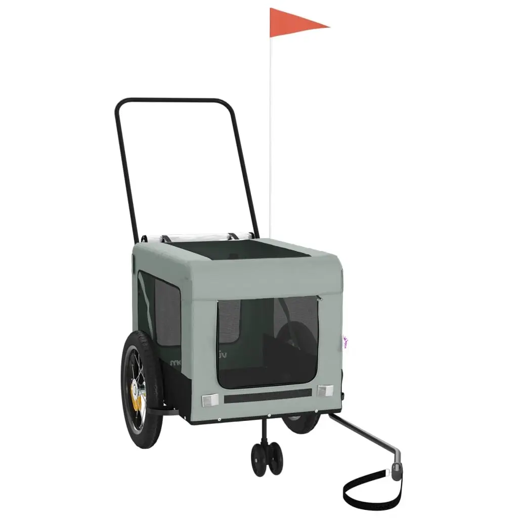 Pet Bike Trailer with Push Bar Small Dogs Carrier Bicycle Cargo Trolley