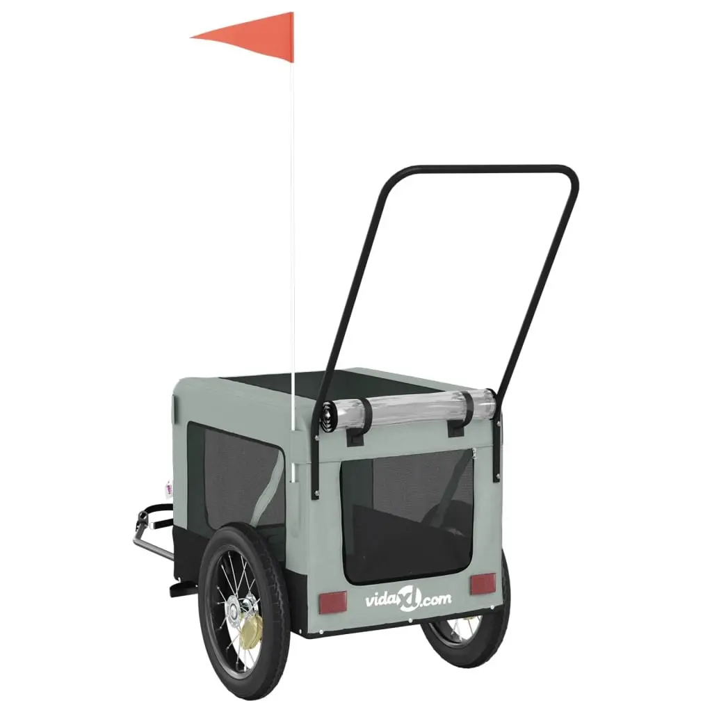 Pet Bike Trailer with Push Bar Small Dogs Carrier Bicycle Cargo Trolley