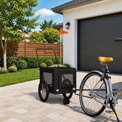 Pet Bike Trailer Specifications: Iron Frame, Zippered Access