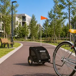Small Dog Bike Trailer Dimensions: Iron Frame, Oxford Fabric