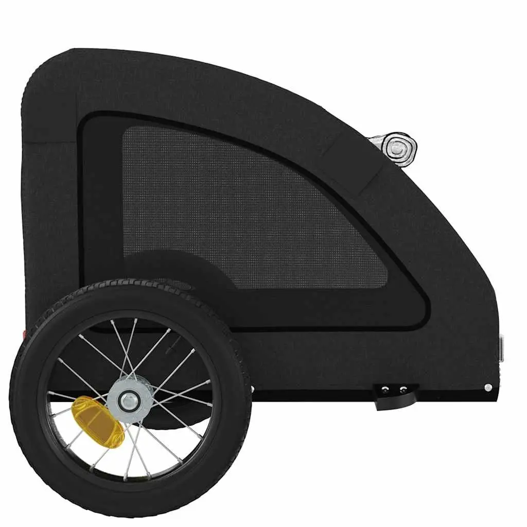 Pet Bike Trailer Black Oxford Fabric Iron Frame Small Dog Bicycle Cargo Carrier
