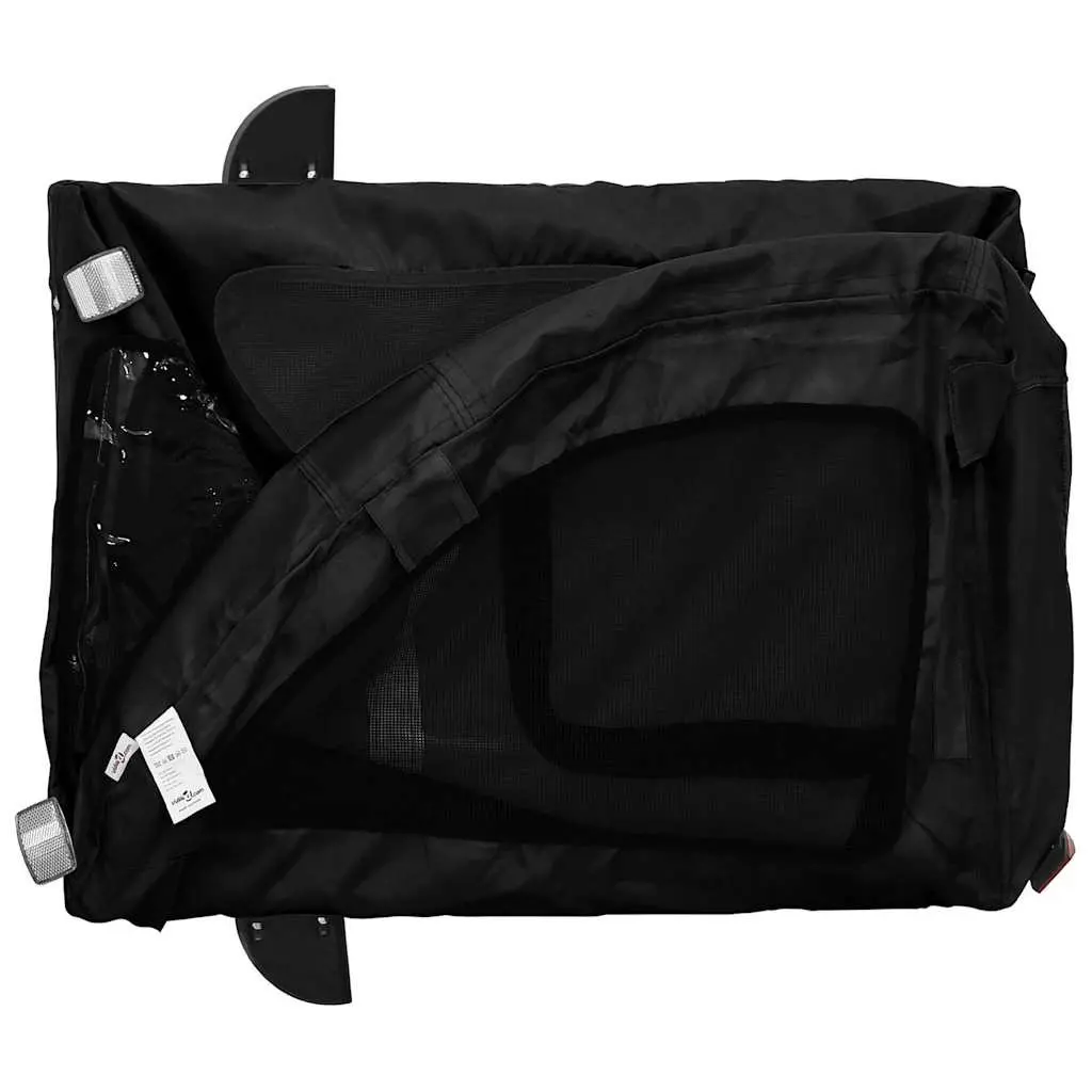 Pet Bike Trailer Black Oxford Fabric Iron Frame Small Dog Bicycle Cargo Carrier