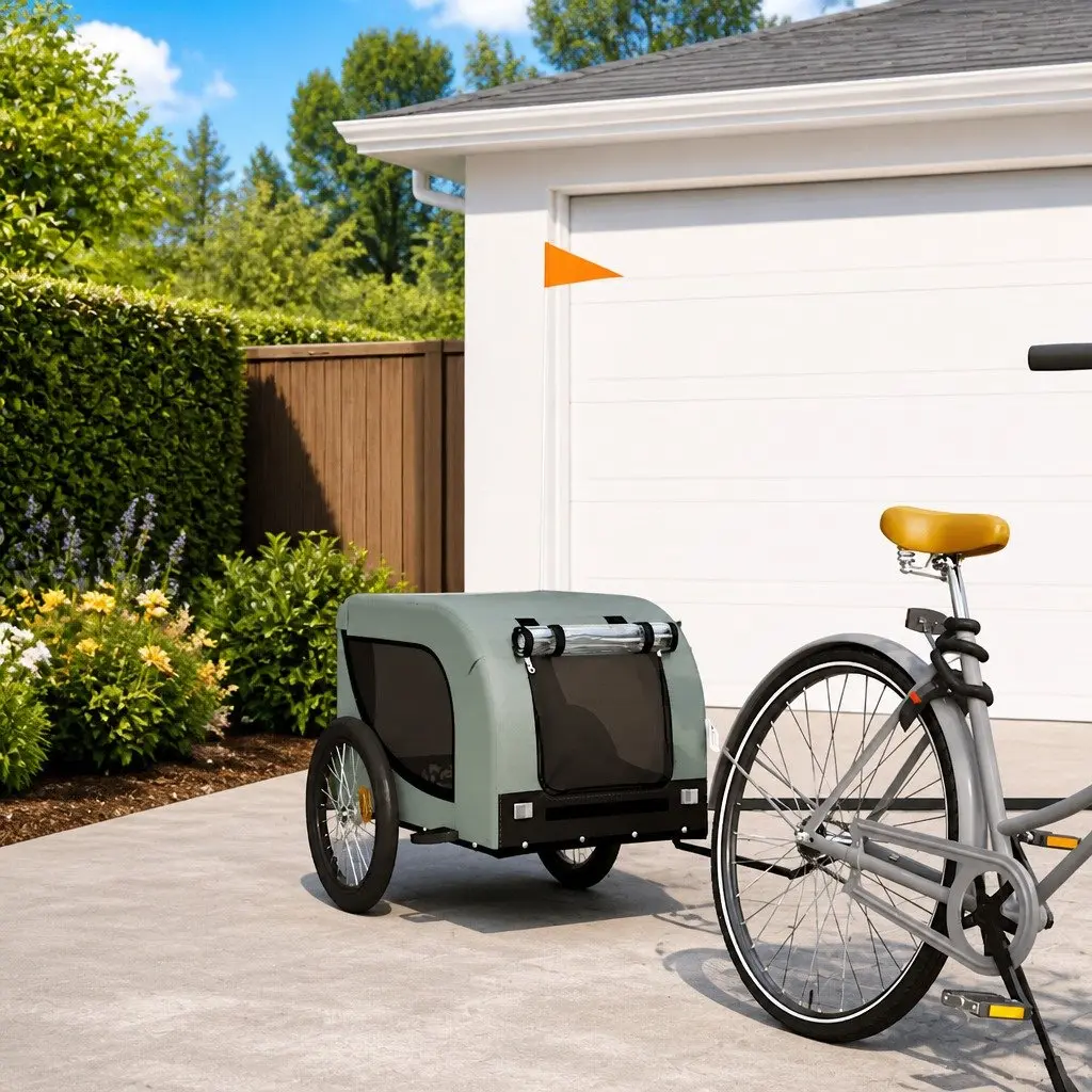 Pet Bike Trailer Cargo Cart Oxford Fabric Small Dog Bicycle Attachment
