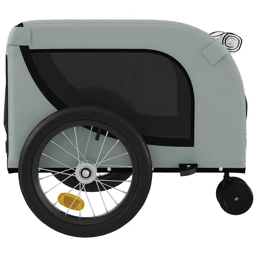 Pet Bike Trailer for Dogs Cats Small Animals Grey Oxford Fabric Iron Frame
