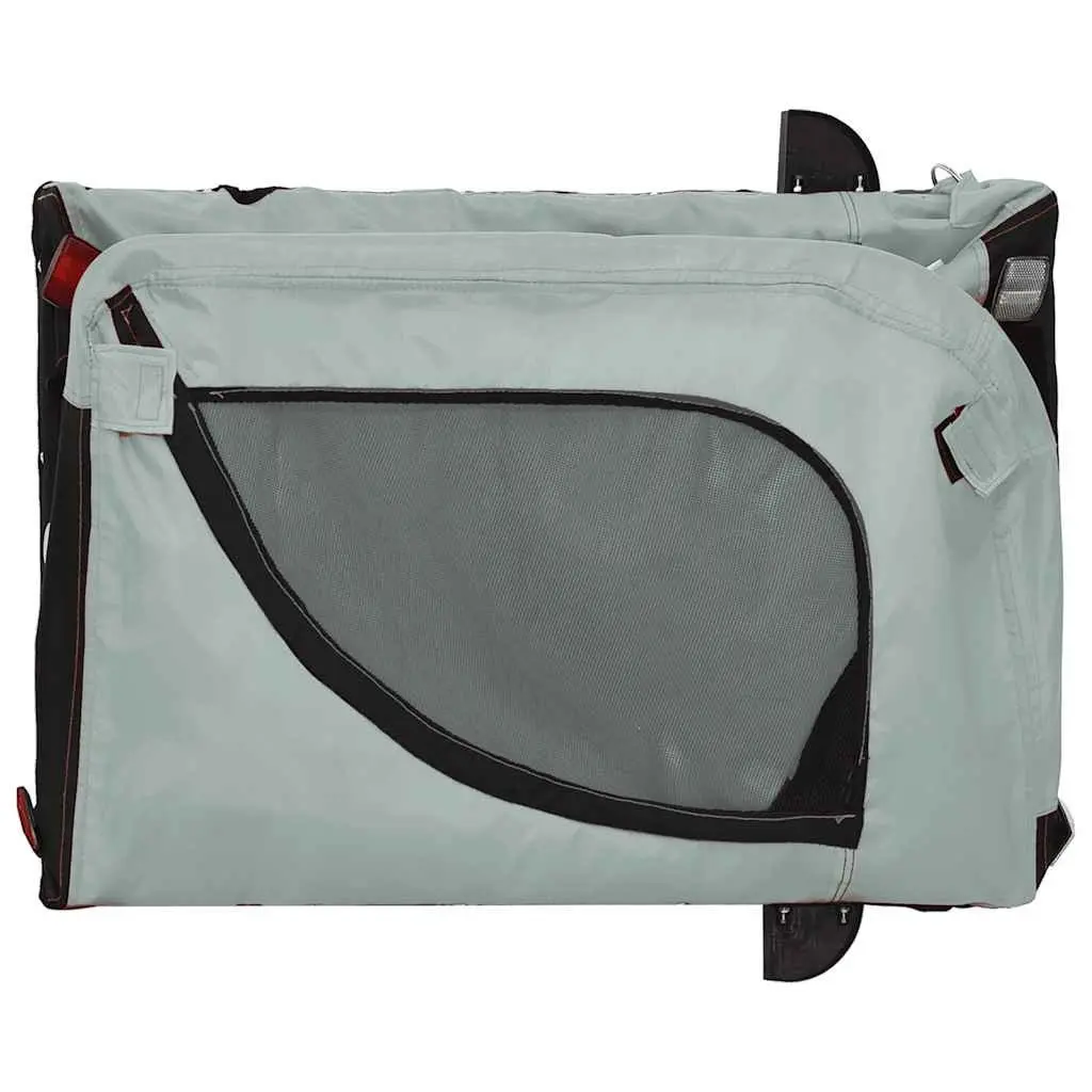 Pet Bike Trailer for Dogs Cats Small Animals Grey Oxford Fabric Iron Frame