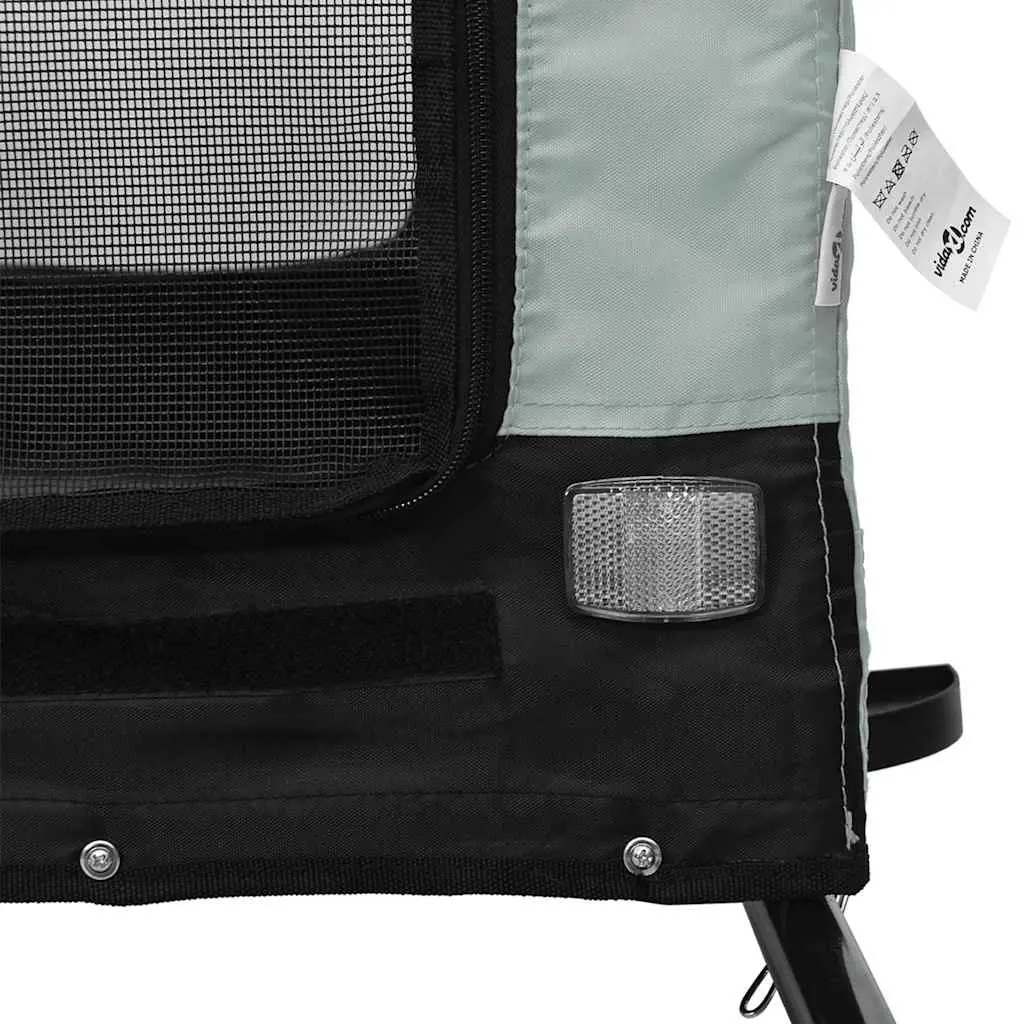 Pet Bike Trailer for Dogs Cats Small Animals Grey Oxford Fabric Iron Frame