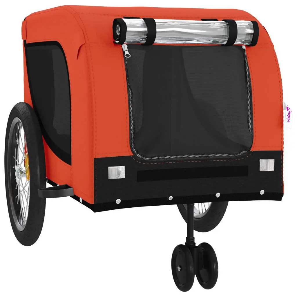 Pet Bike Trailer for Dogs Orange Black 2 Wheel 1 Front Wheel
