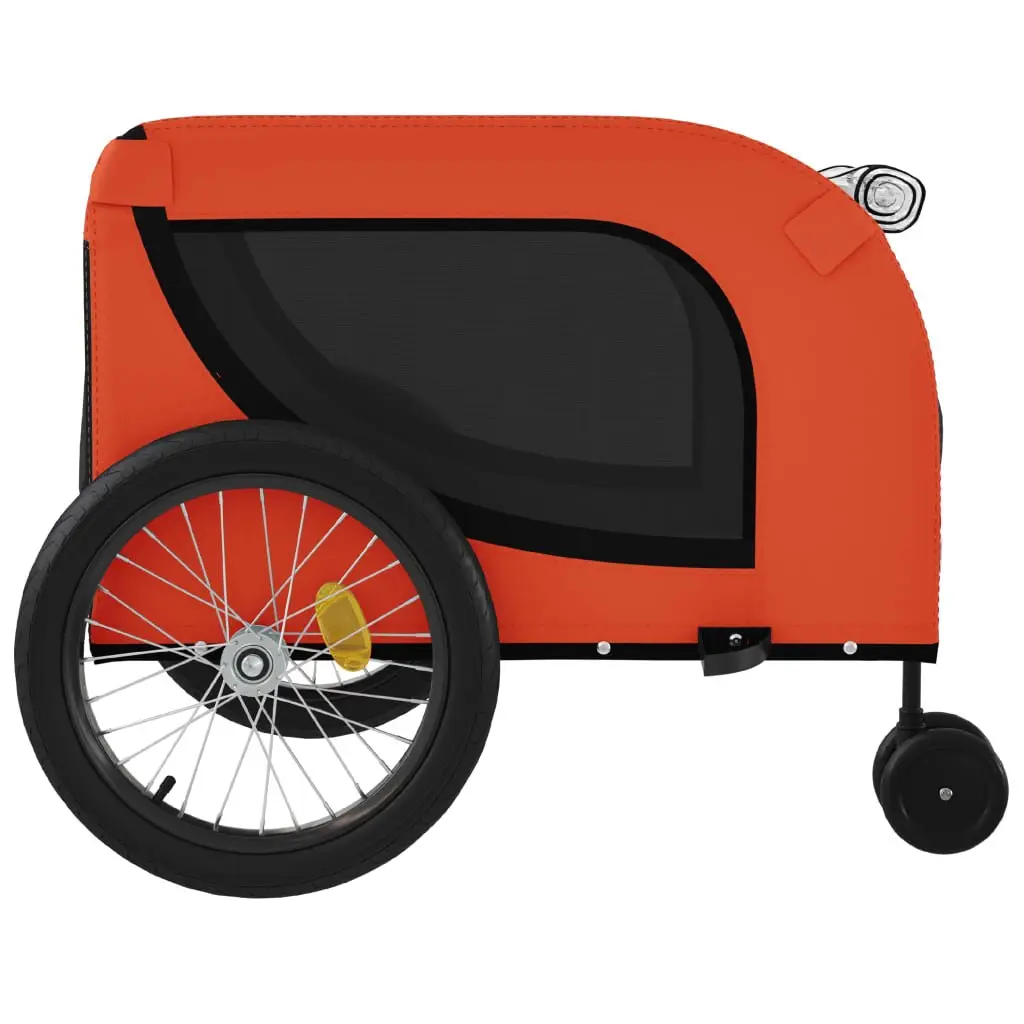 Pet Bike Trailer for Dogs Orange Black 2 Wheel 1 Front Wheel