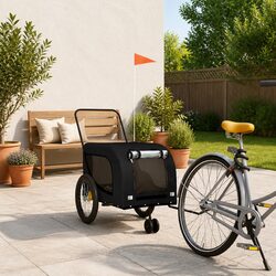 Pet Bike Trailer Black Carrier Cycle Attachment Small Dogs Pets Outdoor Travel