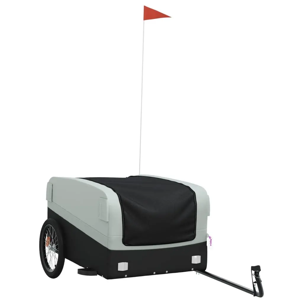 Bike Trailer for Cycling Grey Iron Cargo Hauling 45kg Load Capacity