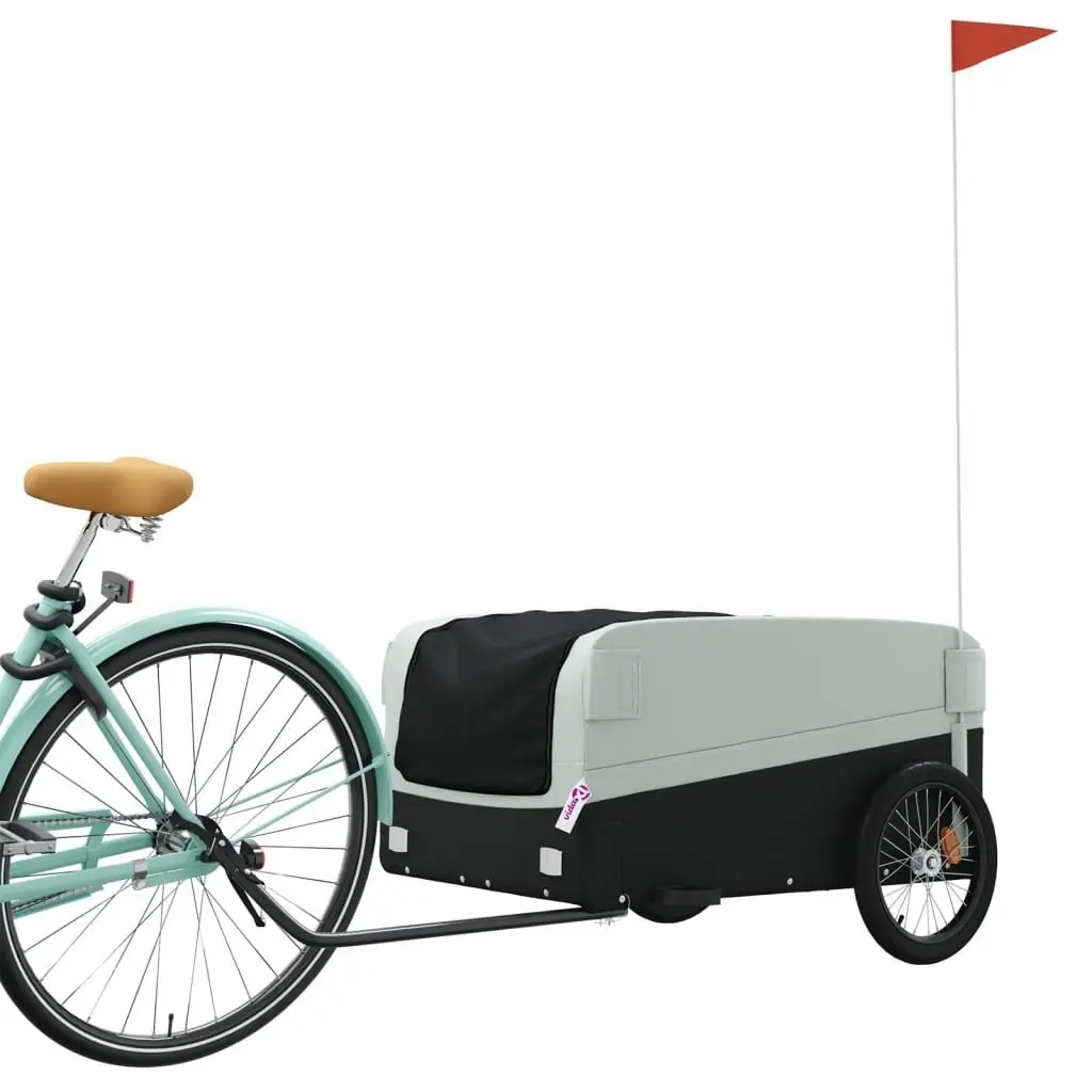 Bike Trailer for Cycling Grey Iron Cargo Hauling 45kg Load Capacity