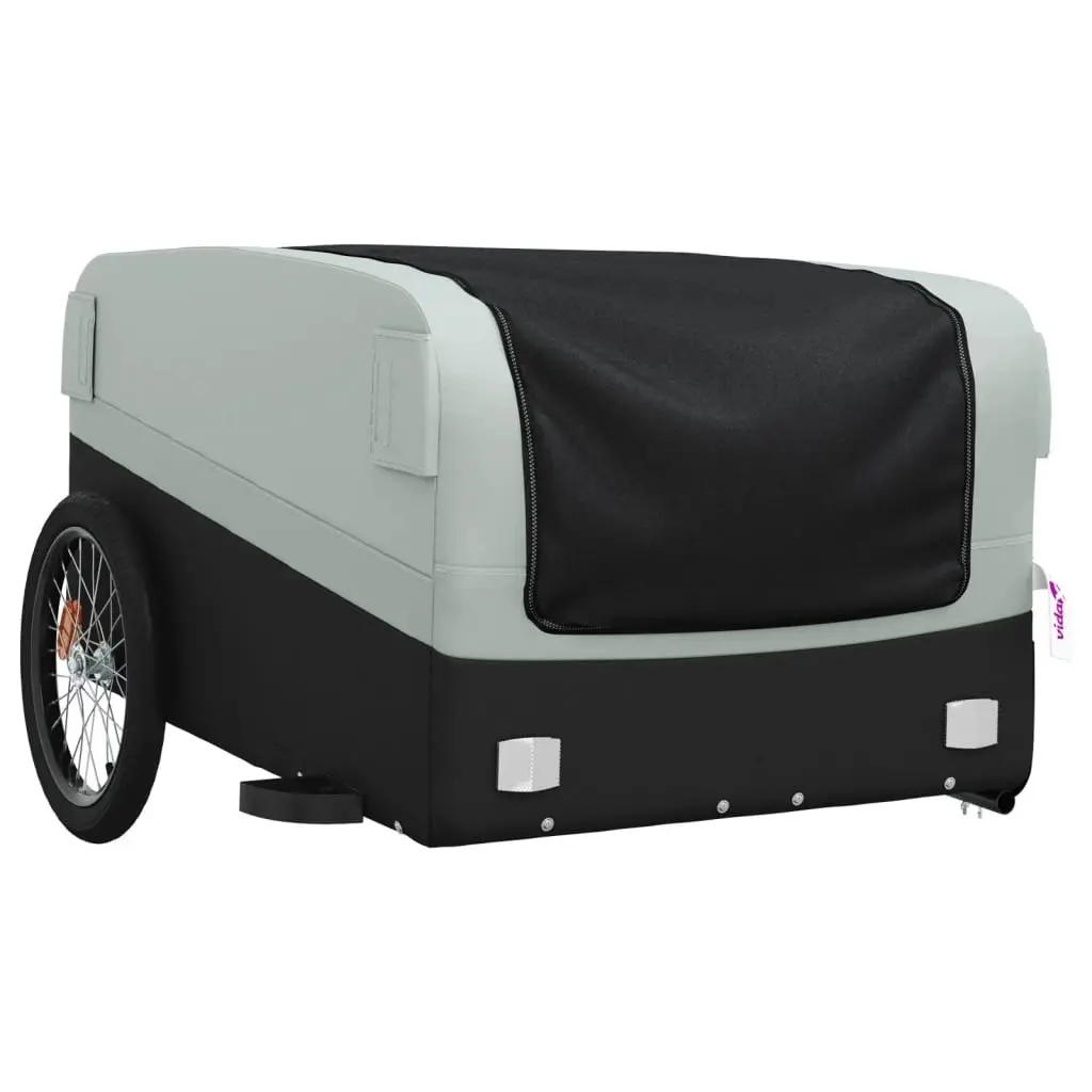 Bike Trailer for Cycling Grey Iron Cargo Hauling 45kg Load Capacity
