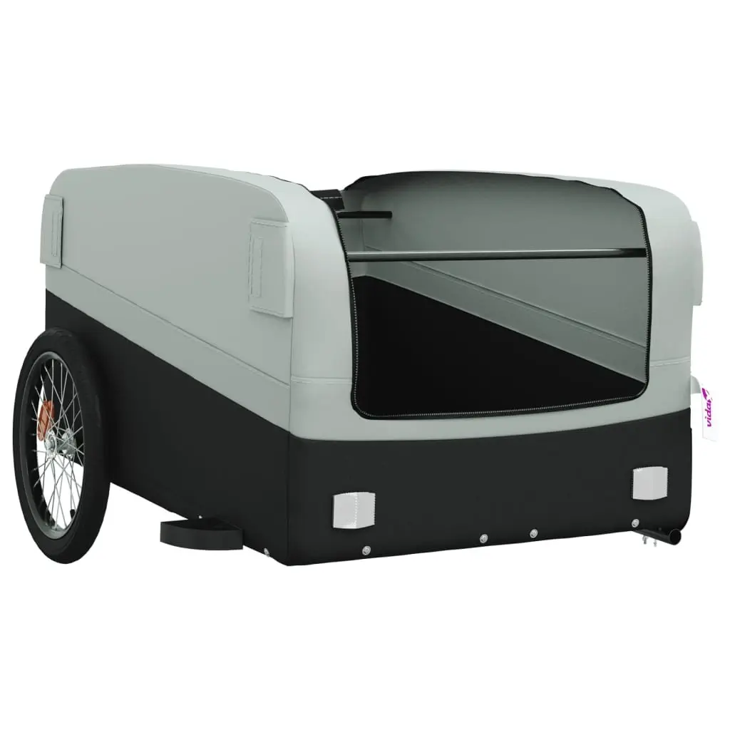Bike Trailer for Cycling Grey Iron Cargo Hauling 45kg Load Capacity