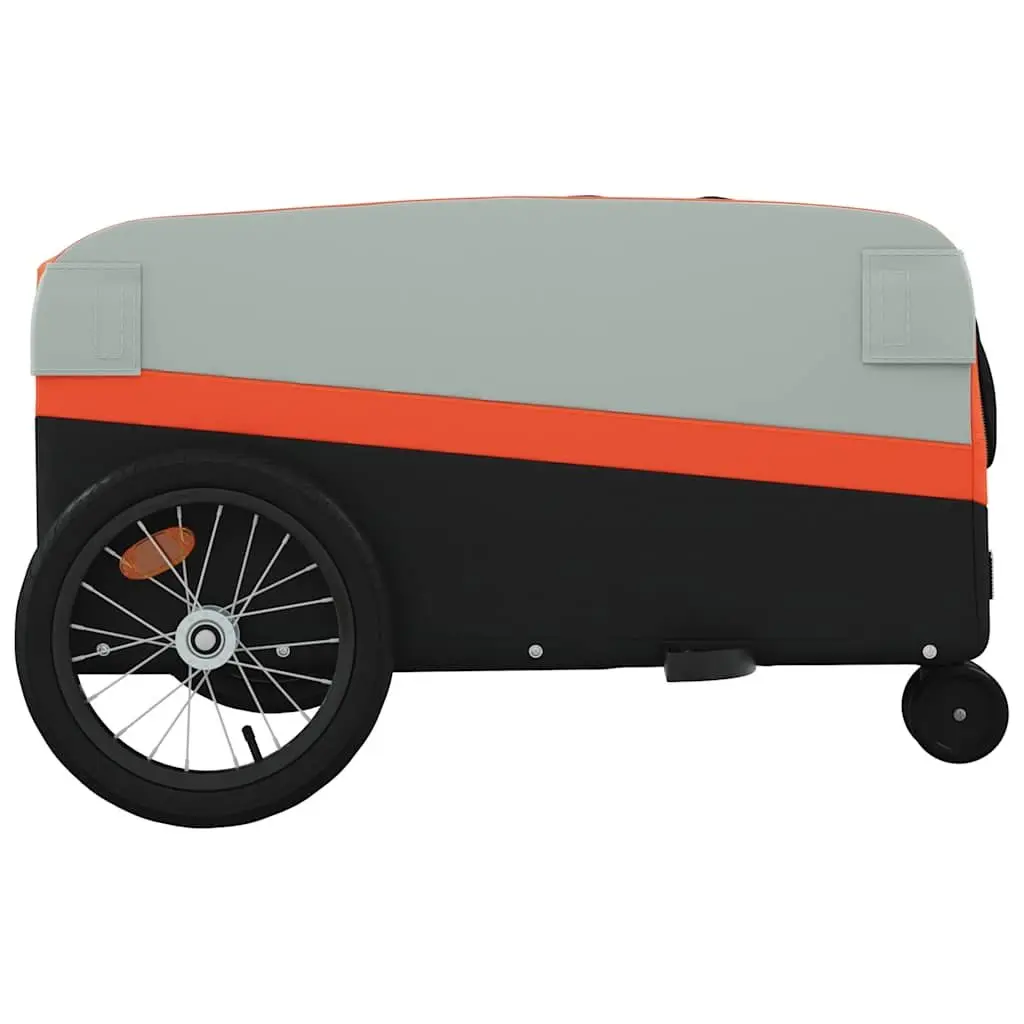 Bicycle Cargo Trailer for Transporting Goods 45kg Load Capacity Iron Frame Orange