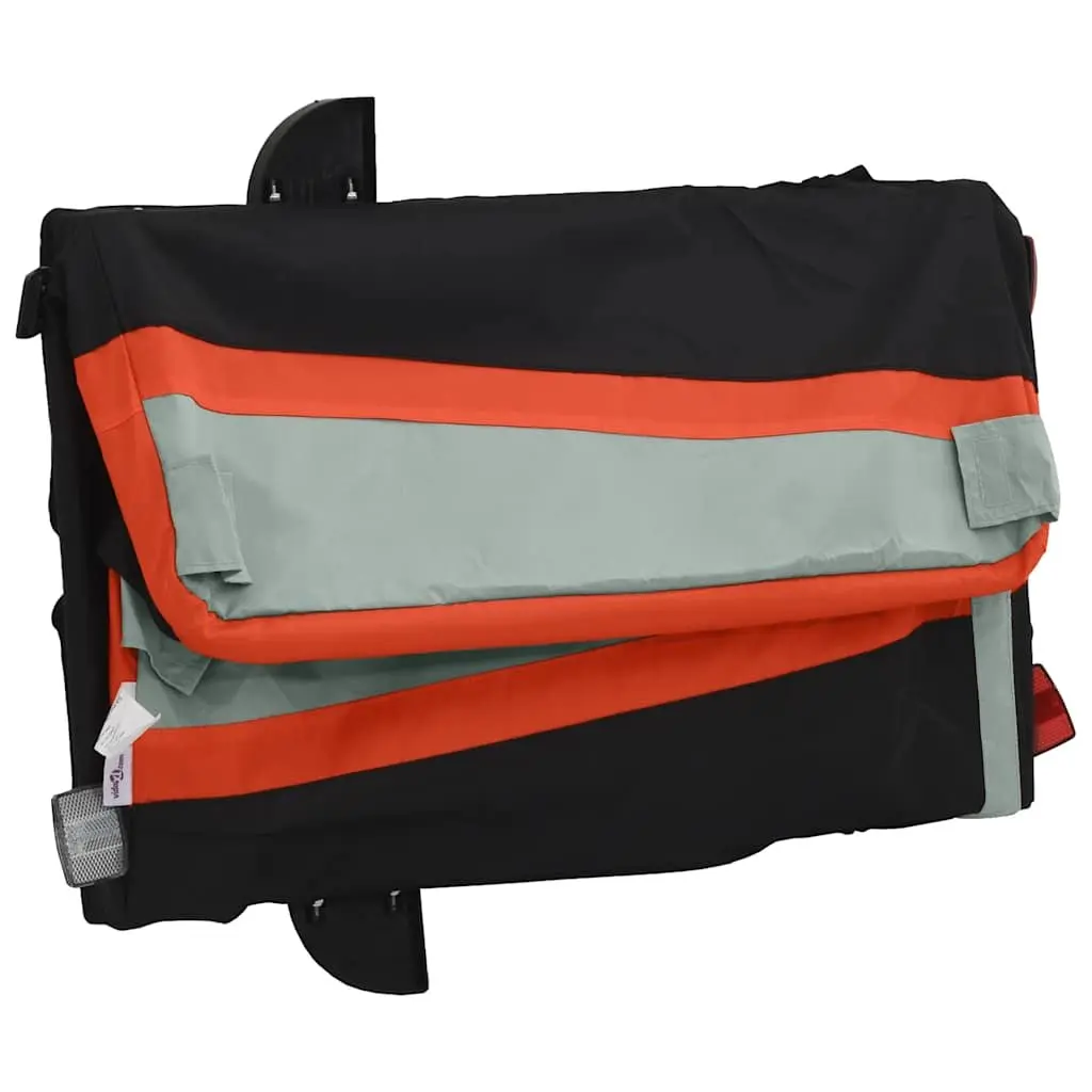 Bicycle Cargo Trailer for Transporting Goods 45kg Load Capacity Iron Frame Orange