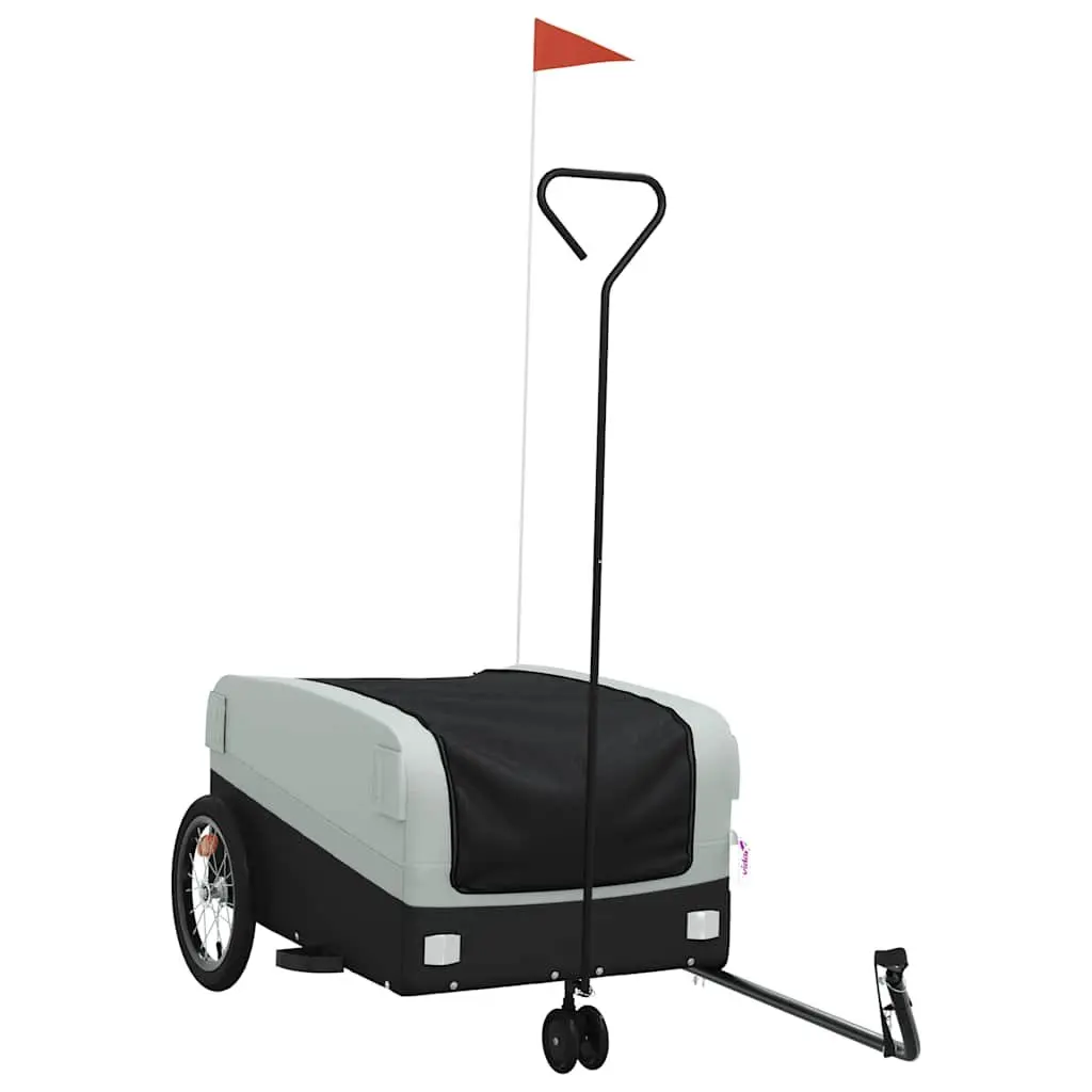 Bike Trailer 45kg Load Capacity Grey Iron Cart Cargo Hauling Bicycle Accessories