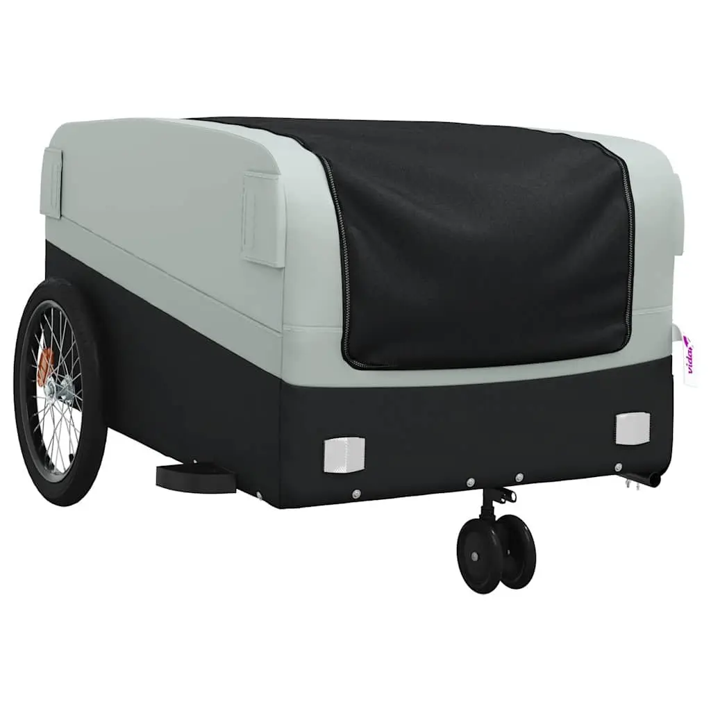 Bike Trailer 45kg Load Capacity Grey Iron Cart Cargo Hauling Bicycle Accessories